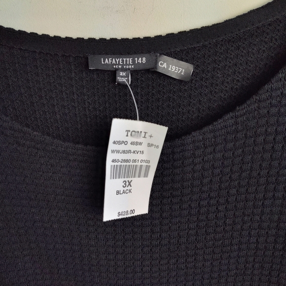 NWT Lafayette 148 Sleeveless Sweater Black Pullover textured vest new plus 3X - Picture 2 of 13